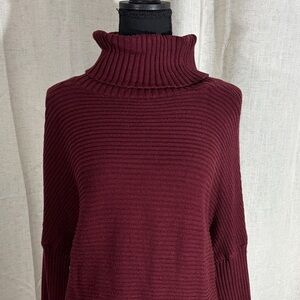 Women’s Burgundy Long Turtleneck Sweater